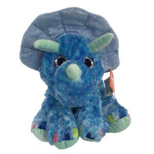 Wild Republic Sweet n Sassy Triceratops Plush Blue 12" Sparkle Stuffed Animal